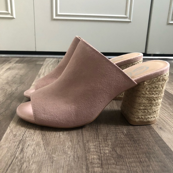 Sbicca Shoes - **CLOSING** Sbicca Helena Pink Suede Mule Rope Covered Heel